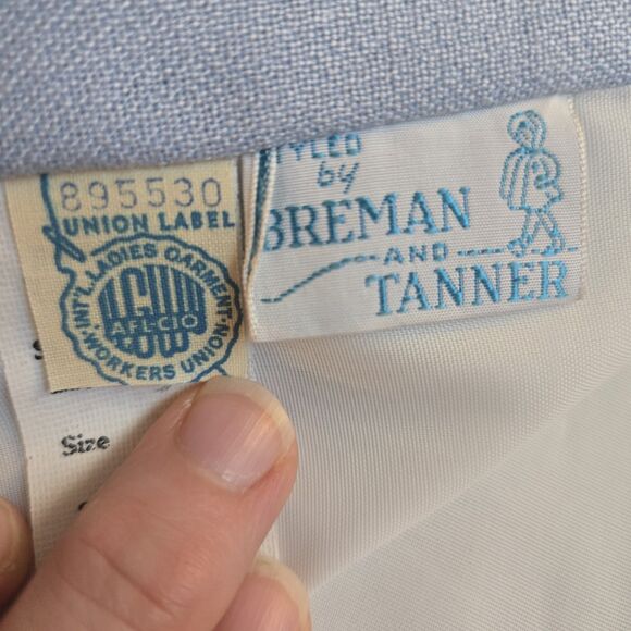 Authentic Vintage Toddler 2T Pea Coat Light Blue Pearl-Toned Buttons ILGWU Union - Picture 4 of 7